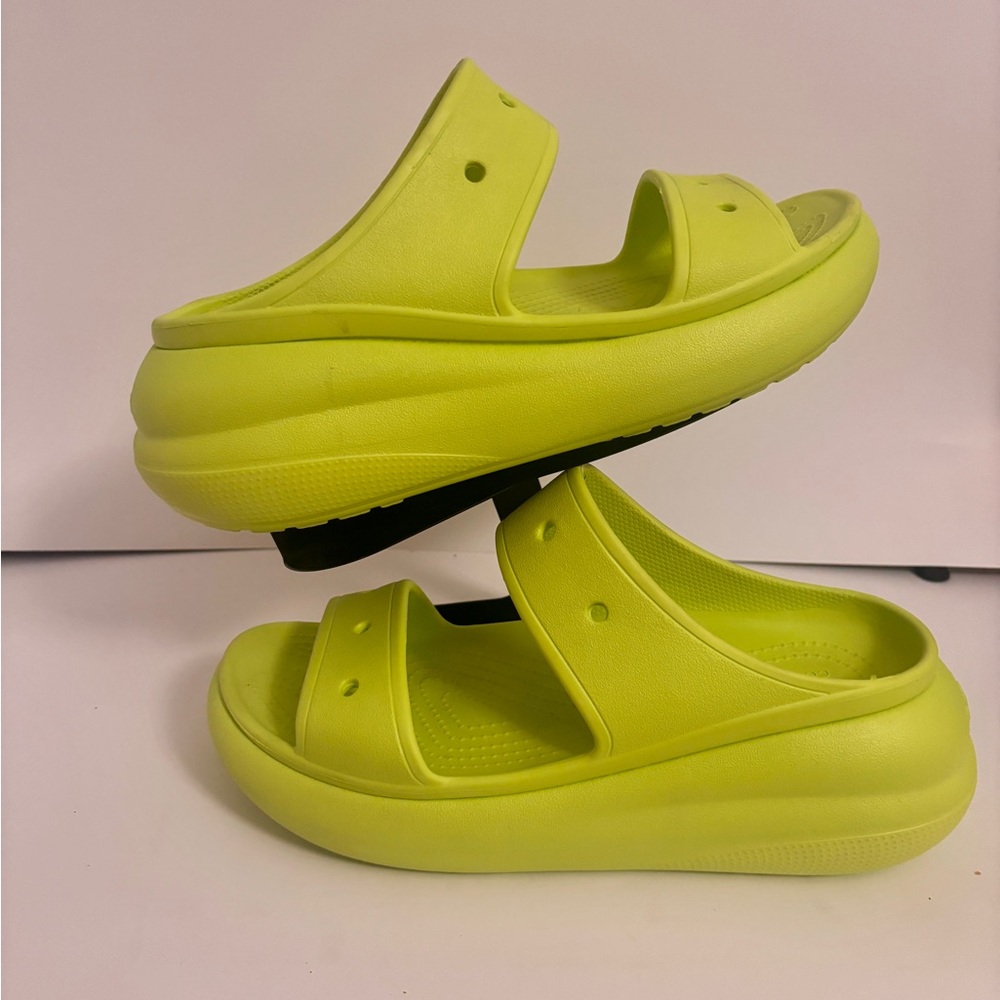 Women’s Platform Slide Sandals - Neon Yellow